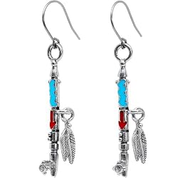 Handcrafted Totem Feather Native American Earrings