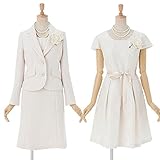 (アンジェリカ)Angelica ベージュ 13号 高級感ある セレモニースーツ 3点セット ジャケット ワンピース スカート アイボリー ホワイト 白