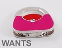 Enamel Hand Bag Holder Hook Dark Pink & Red