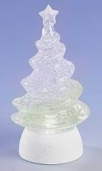 8" Battery Operated Lighted LED Color Changing Christmas Tree Swirl Glitterdome