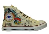 Converse Chuck Taylor All Star Hi Top Custom Unbleached White Walk Like An Egyptian Hand Painted