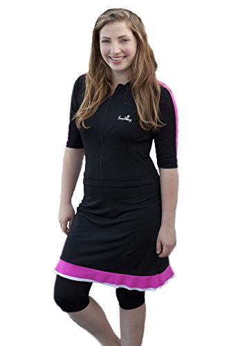 SunWay Womens Modest Swimsuit Swimwear UV Sun Protection UPF 50+ (L)