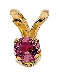 ChildS Rhodolite Garnet Cz Pendant in 14k Yellow Gold