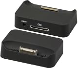 Trendline24 Mini Hotsync Tischladestation mit Audio Ausgang und Dockconnector Anschluss (schwarz) für Apple iPhone 3G / iPhone 3GS -inkl.samtweichem Transportbeutel