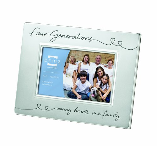 Prinz 6 by 4-Inch Four Generations Silver Metal Frame