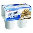On Sale Ensure Pudding with NutraFlora FOS, Butterscotch Delight, 4 - 4 oz (113 g) cups [1 lb (452 g)]