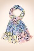 Indigo Collection Pure Cotton Colour Block Floral Scarf [T01-5355I-S]
