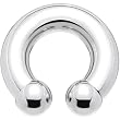 0 Gauge Internally Threaded Horseshoe Circular Barbell - 5/8" 10mm