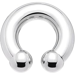 0 Gauge Internally Threaded Horseshoe Circular Barbell - 5/8" 10mm