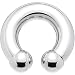 0 Gauge Internally Threaded Horseshoe Circular Barbell - 5/8" 10mm