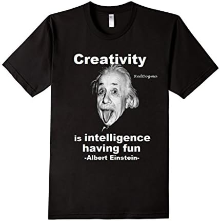 Men's Red Dogma T shirt Albert Einstein t-shirt Creativity is Large Black