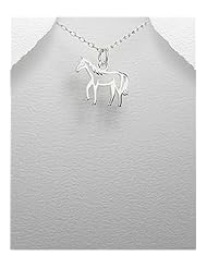 Horse Pendant Necklace In Sterling Silver