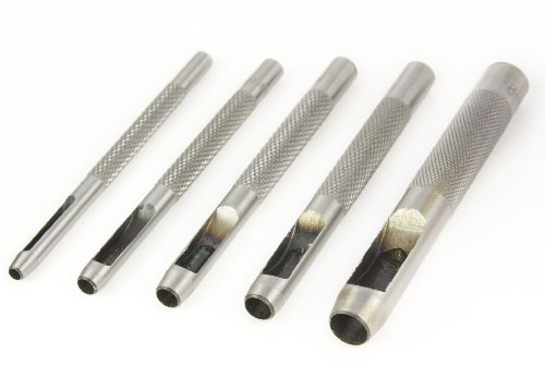 Toolzone 5Pc Hollow Hole Punches 3-8mm Leather, Rubber, Card, Gaskets, Plastic, Paper Etc