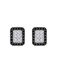14K White Gold 1/3 ct. Black and White Diamond Earrings