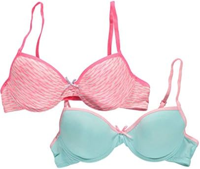 XOXO Girl "Light Stripe" 2-Pack Bras - pink/mint, 30a