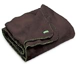 Ambajam Jumbo Cuddle Blanket (Chocolate Brown with Green Trim)