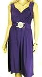 Ladies Rich Purple Grecian Wrap Kneelength Slinky Dress or Long Maxi Length in womens plus sizes 16 - 26