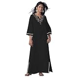 Embroidered Black Caftan (Petite, Tall & Misses Sizes XS-3X)