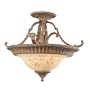 Royce Lighting RSF2250-82 Belcaro 2-Light Ceiling Fixture with Cream Sandblasted Glass, Gilded Imperial Silver