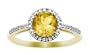 10k Yellow Gold, November Birthstone, Citrine and Diamond Ring, Size 5