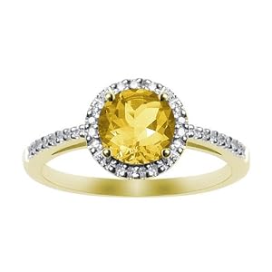 Buy 10k Yellow Gold, November Birthstone, Citrine and Diamond Ring by Amazon.com Collection