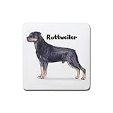 Rottweiler Rubber Square Coaster (4 pack)