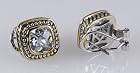 4031010 David Yurman Inspired Clear Brilliant CZ Stone 2 Tone Stud Earrings Fashion Very High Quality