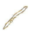 14K Two-Tone Gold Braided Omega Bracelet - 7 inches