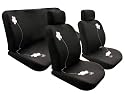 Full Set Car Seat Covers Bloom Black with Pink Flower 112