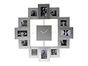 PT Photo Frame Clock Family Time Brushed, Aluminium Silver, Large