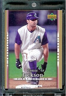 2007 Upper Deck First Edition Baseball Card #169 Conor Jackson Arizona Diamondbacks - Mint Condition - In Protective Display Case !