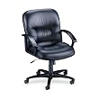 Managerial Mid-Back Chair,25-3/4"x29"x38-1/2"-42",Black Lthr