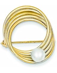 14K Gold Freshwater Cultured Pearl Pin