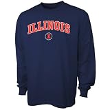 Illinois Fighting Illini Navy Blue Arch Letter Long Sleeve T-shirt