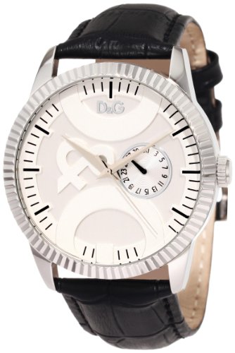 D&G Dolce & Gabbana Women's DW0695 Twin Tip Classic Round Boyfriend Analog Multi-Function Silver and White Dial Watch