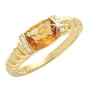 14K Yellow Gold 0.04CT Diamond and Citrine Ring