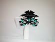 Hair Jaw Clip with Crystals Turquoise and Clear