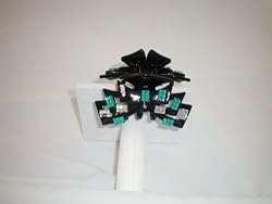 Hair Jaw Clip with Crystals Turquoise and Clear