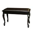 Cameron & Sons CS-10 EBSA-QA Piano Bench, Curved Legs With Music Storage, Padded Top (Black)