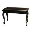 Cameron & Sons CS-10 EBSA-QA Piano Bench, Curved Legs With Music Storage, Padded Top (Black)