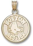 Boston Red Sox MLB Round Logo 10K Gold 5/8 Pendant