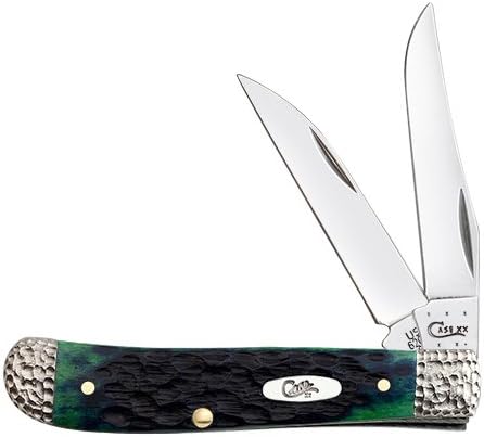 Case XX Knife 53212 WORKED BOLSTER HUNTER GREEN BONE MINI TRAPPER