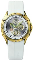 Police 'Striker' Unisex White PU Strap With White Retrograde Dial Watch