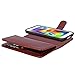 Galaxy S5 Wallet Case - Egrace Vintage Classic Magnetic Removable PU Leather Case with Strap and Built-in 9 Card Slots for Samsung Galaxy S5 / Galaxy SV/Galaxy S V (2014) (Brown)