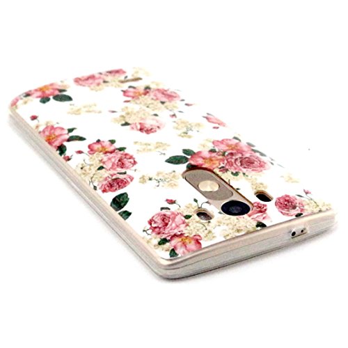 LG G3 Case, LG G3 Cover, New, MagicSky Rose Flower Pattern LG G3 Snap-on Case TPU Soft Back Case Cover Protective Skin Case for LG G3, 1 Pack