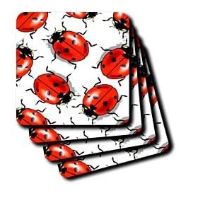 Ladybug - Set Of 8 Ceramic Tile Coasters by