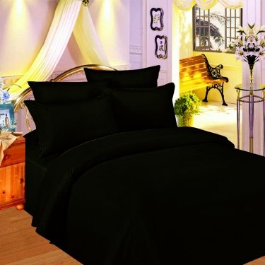 New Queen Size 6 Piece Black in Color 1000 Count Microfiber Sheet & Pillowcase Set
