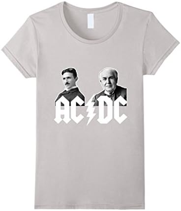 Women's Nikola Tesla - Thomas Edison: ACDC - War of Currents T-Shirt Small Silver