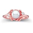 14K Rose Gold Akoya Cultured Pearl and Diamond Ring - 6.00mm