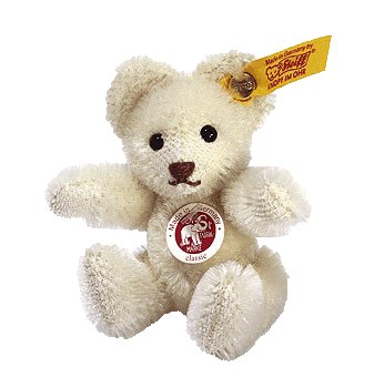 41vH8klwxTL Mini Steiff Collectible Teddy Bear: stands just over 3 tall: color is mohair white